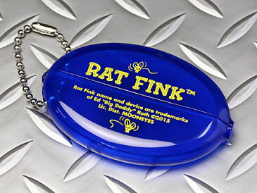 ラットフィンク コインケース キーリング付 小銭入れ ラバーコインケース RAT FINK アメリカ アメリカン雑貨 フェイス クリアブルー 【メール便OK】_KH-RAF456DB-MON
