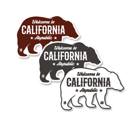 ステッカー アメリカン おしゃれ かっこいい 車 クマ 熊 カリフォルニア アウトドア キャンプ スーツケース カーステッカー Welcome to California Decal グリズリー サイズS 【メール便OK】＿SC-WCR1850S-AHD