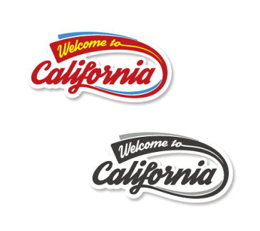 ステッカー アメリカン おしゃれ かっこいい 車 カリフォルニア アウトドア キャンプ スーツケース カーステッカー Welcome to California Decal ロゴ サイズS 【メール便OK】＿SC-WCR1851S-AHD