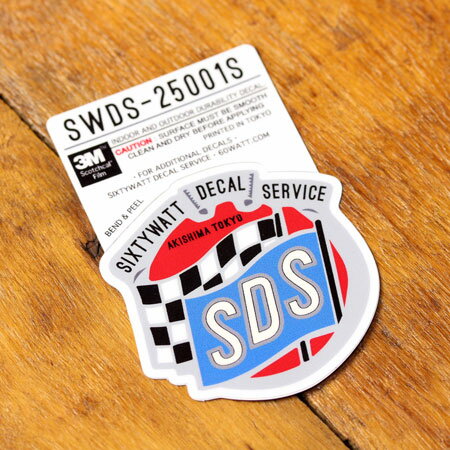 ステッカー アメリカン 世田谷ベース系 シックスティーワット チェッカーフラッグ サイズS カーステッカー 【メール便OK】_SC-SWDS001S-SXW