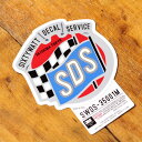 ステッカー アメリカン 世田谷ベース系 シックスティーワット チェッカーフラッグ サイズM カーステッカー 【メール便OK】_SC-SWDS001M-SXW