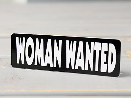 ステッカー ヘルメット 車 アメリカン おしゃれ バイク かっこいい WOMAN WANTED 女ほしい！ 【メール便OK】＿SC-239-GEN