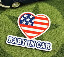 BABY IN CAR ステッカー 車 赤ちゃん アメリカン 赤ちゃん乗ってます おしゃれ かっこいい HEART サイズS 【メール便OK】_SC-BIS5-LFS
