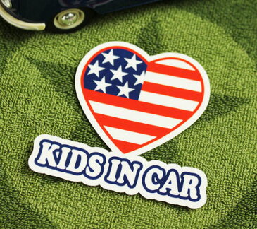 KIDS IN CAR ステッカー 車 子供 アメリカン 子供乗ってます おしゃれ かっこいい HEART サイズS 【メール便OK】＿SC-BIS6-LFS