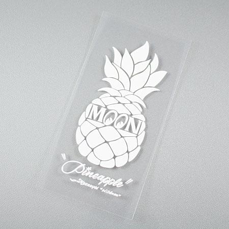 ムーンアイズ ステッカー 車 アメリカン おしゃれ かっこいい バイク カーステッカー ハワイ 南国 転写 MOONEYES パイナップル ホワイト 【メール便OK】_SC-DM216WH-MON