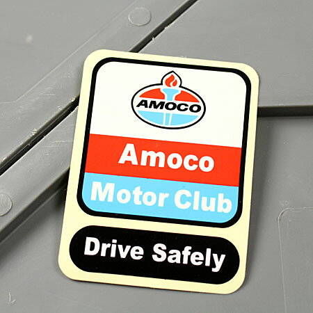 ステッカー アモコ AMOCO OIL 車 バイク アメリカン かっこいい カーステッカー Motor Club 【メール便OK】＿SC-MS063-FEE