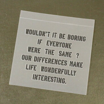 ステッカー 車 アメリカン ミリタリー バイク ステンシル 世田谷ベース おしゃれ 転写 カーステッカー 「みんな同じだったらつまらない。みんな違うからおもしろい」 【メール便OK】＿SC-STD4002-SXW
