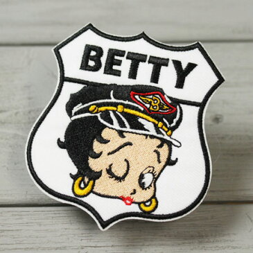 ベティ・ブープ ワッペン アイロン キャラクター アメリカ セクシー アメカジ ワークシャツ ジャケット アメリカン雑貨 BETTY BOOP SIGN 【メール便OK】＿WP-BBW006-SHO