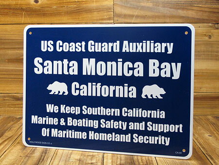 サインプレート 看板 サインボード 標識 カリフォルニア州サンタモニカ湾岸警備隊 アメリカ アメリカン雑貨＿SP-CA40-SHO