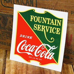 コカコーラ ステッカー グッズ 車 アメリカン おしゃれ バイク ヘルメット かっこいい カーステッカー FOUNTAIN SERVICE 【メール便OK】＿SC-CCBA2-LFS