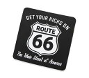 ルート66 コースター おしゃれ ラバー アメリカ アメリカン雑貨 キッチン 雑貨 アウトドア キャンプ ROUTE66 【メール便OK】＿TW-RC6601-HYS