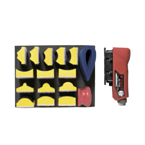 信濃機販 SI-7100S　ストレートサンダー　パッドサイズ 40×100mm 14種類のパッドセット　エアーサンダ..