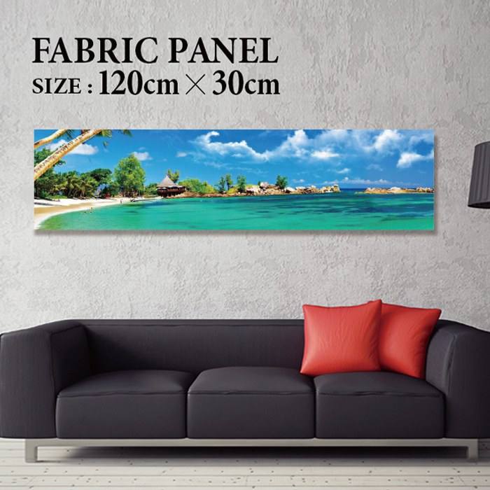 ファブリックパネル 120x30cm 飾るだけでお洒落に！ アートパネル ヤシ 部屋 インテリア アート パネル..