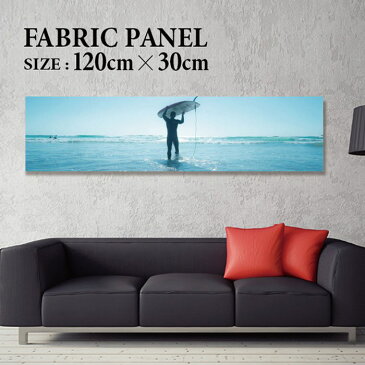 ファブリックパネル 120x30cm 飾るだけでお洒落に! アートパネル ヤシ 部屋 インテリア アート パネル ボード 雑貨 フレーム 人気 壁掛け サーフ DIY インテリア オシャレ ソファー ウォール 北欧 壁紙 空 サーフィン 雲 青空 綺麗 青 水色 海 うみ