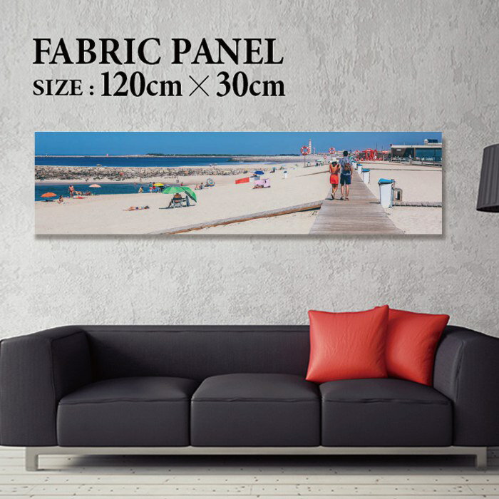 ファブリックパネル 120x30cm 飾るだけでお洒落に！ アートパネル ヤシ 部屋 インテリア アート パネル ボード 雑貨 フレーム 人気 壁掛け サーフ DIY インテリア オシャレ ソファー ウォール 北欧 壁紙 空 サーフィン 雲 青空 綺麗 青 水色 海 うみ