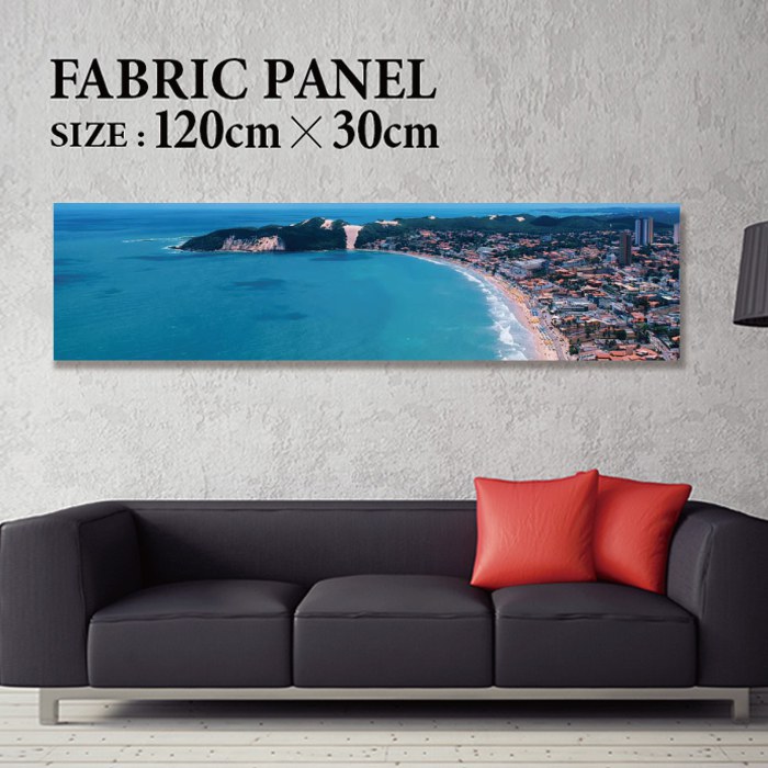 Rakuten - ファブリックパネル 120x30cm 飾るだけでお洒落に！ アートパネル ヤシ 部屋 インテリア アート パネル ボード 雑貨 フレーム 人気 壁掛け サーフ DIY インテリア オシャレ ソファー ウォール 北欧 壁紙 空 サーフィン 雲 青空 綺麗 青 水色 海 うみ