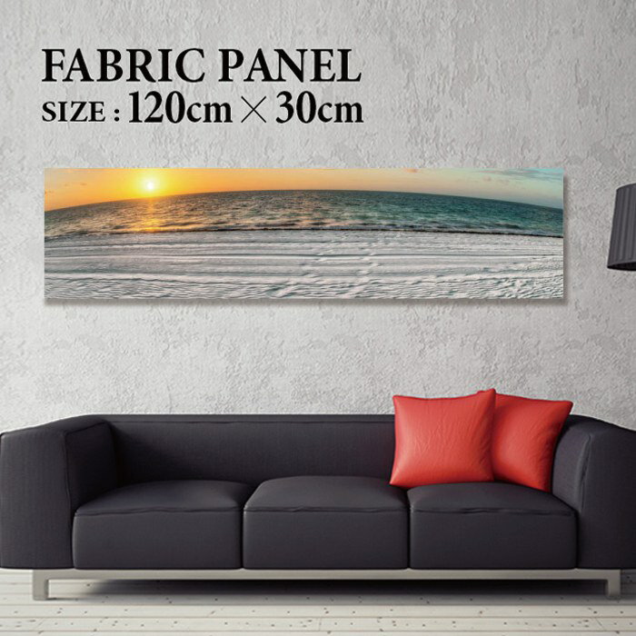 Rakuten - ファブリックパネル 120x30cm 飾るだけでお洒落に！ アートパネル ヤシ 部屋 インテリア アート パネル ボード 雑貨 フレーム 人気 壁掛け サーフ DIY インテリア オシャレ ソファー ウォール 北欧 壁紙 空 サーフィン 雲 青空 綺麗 青 水色 海 うみ