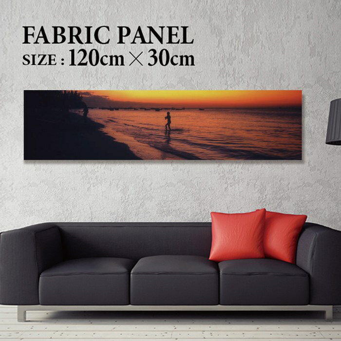 Rakuten - ファブリックパネル 120x30cm 飾るだけでお洒落に！ アートパネル ヤシ 部屋 インテリア アート パネル ボード 雑貨 フレーム 人気 壁掛け サーフ DIY インテリア オシャレ ソファー ウォール 北欧 壁紙 空 サーフィン 雲 青空 綺麗 青 水色 海 うみ