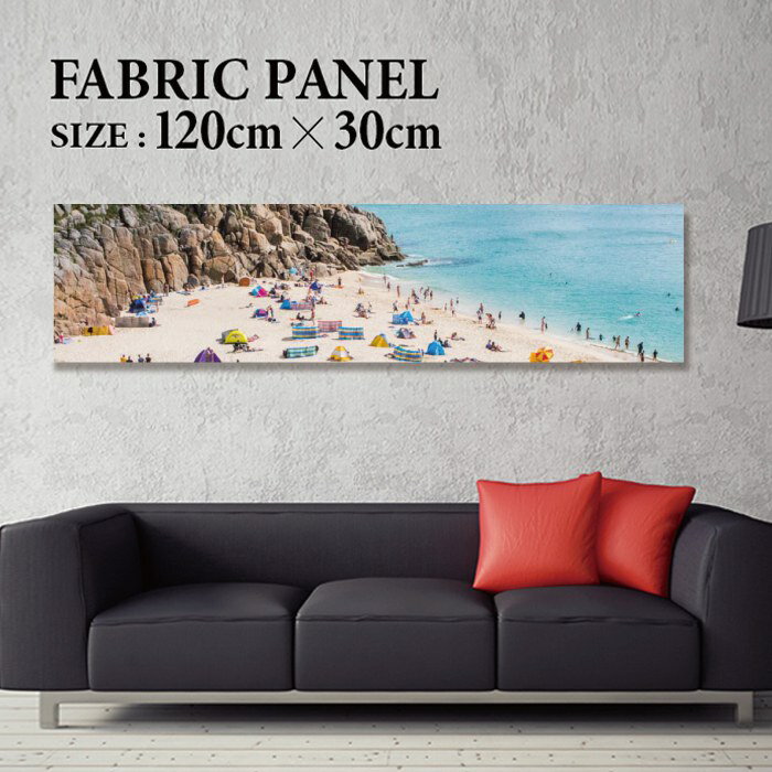 乐天商城 - ファブリックパネル 120x30cm 飾るだけでお洒落に！ アートパネル ヤシ 部屋 インテリア アート パネル ボード 雑貨 フレーム 人気 壁掛け サーフ DIY インテリア オシャレ ソファー ウォール 北欧 壁紙 空 サーフィン 雲 青空 綺麗 青 水色 海 うみ
