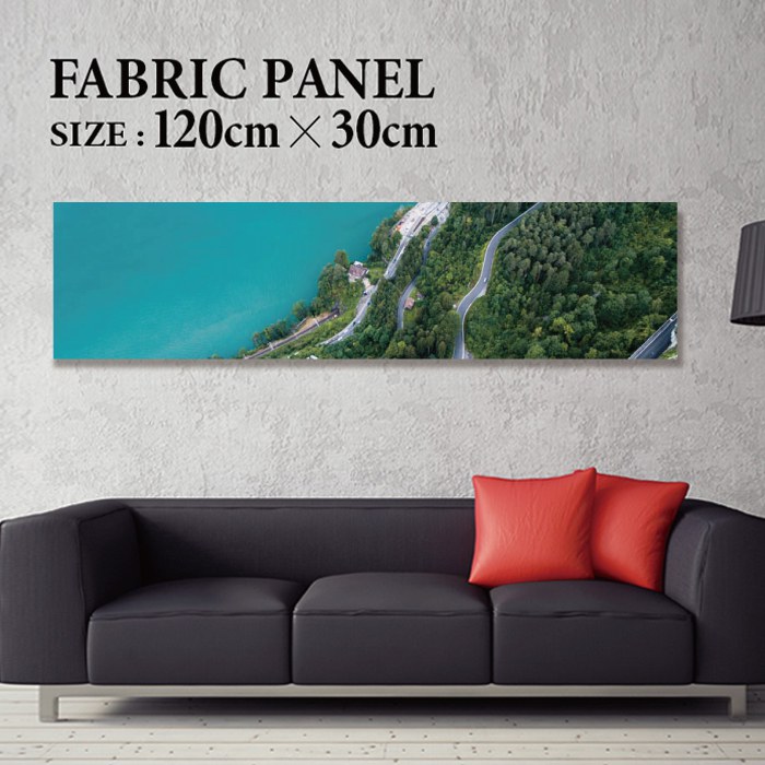 Rakuten - ファブリックパネル 120x30cm 飾るだけでお洒落に！ アートパネル ヤシ 部屋 インテリア アート パネル ボード 雑貨 フレーム 人気 壁掛け サーフ DIY インテリア オシャレ ソファー ウォール 北欧 壁紙 空 サーフィン 雲 青空 綺麗 青 水色 海 うみ