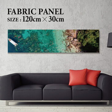 ファブリックパネル 120x30cm 飾るだけでお洒落に! アートパネル ヤシ 部屋 インテリア アート パネル ボード 雑貨 フレーム 人気 壁掛け サーフ DIY インテリア オシャレ ソファー ウォール 北欧 壁紙 空 サーフィン 雲 青空 綺麗 青 水色 海 うみ