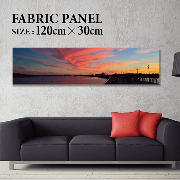 Rakuten - ファブリックパネル 120x30cm 飾るだけでお洒落に！ アートパネル ヤシ 部屋 インテリア アート パネル ボード 雑貨 フレーム 人気 壁掛け サーフ DIY インテリア オシャレ ソファー ウォール 北欧 壁紙 空 サーフィン 雲 青空 綺麗 青 水色 海 うみ