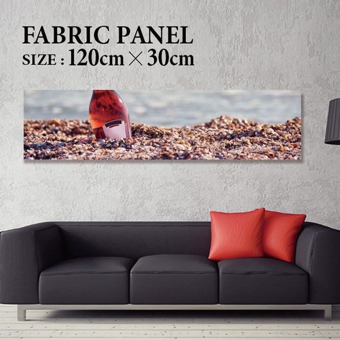 Rakuten - ファブリックパネル 120x30cm 飾るだけでお洒落に！ アートパネル ヤシ 部屋 インテリア アート パネル ボード 雑貨 フレーム 人気 壁掛け サーフ DIY インテリア オシャレ ソファー ウォール 北欧 壁紙 空 サーフィン 雲 青空 綺麗 青 水色 海 うみ