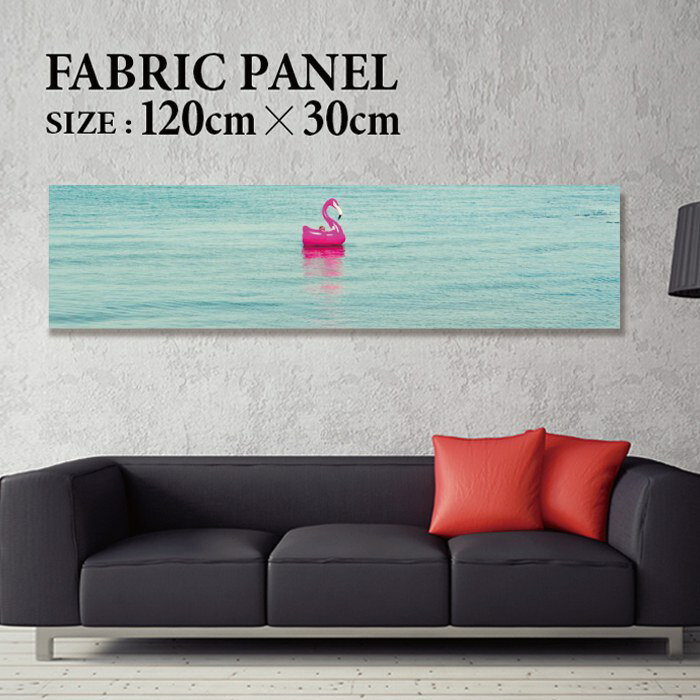 Rakuten - ファブリックパネル 120x30cm 飾るだけでお洒落に！ アートパネル ヤシ 部屋 インテリア アート パネル ボード 雑貨 フレーム 人気 壁掛け サーフ DIY インテリア オシャレ ソファー ウォール 北欧 壁紙 空 サーフィン 雲 青空 綺麗 青 水色 海 うみ