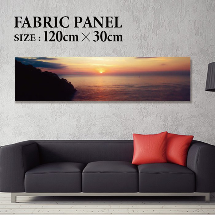 ファブリックパネル 120x30cm 飾るだけでお洒落に！ アートパネル ヤシ 部屋 インテリア アート パネル ボード 雑貨 フレーム 人気 壁掛け サーフ DIY インテリア オシャレ ソファー ウォール 北欧 壁紙 空 サーフィン 雲 青空 綺麗 青 水色 海 うみ