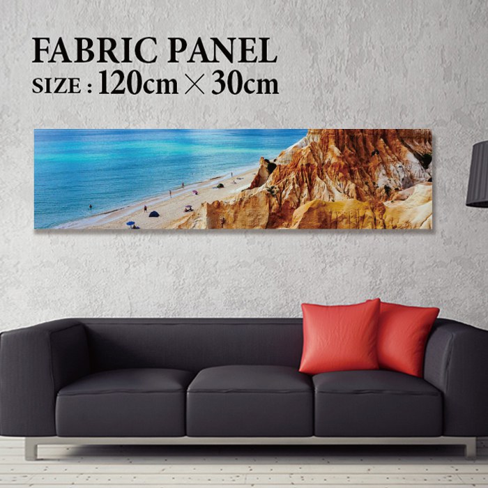 乐天商城 - ファブリックパネル 120x30cm 飾るだけでお洒落に！ アートパネル ヤシ 部屋 インテリア アート パネル ボード 雑貨 フレーム 人気 壁掛け サーフ DIY インテリア オシャレ ソファー ウォール 北欧 壁紙 空 サーフィン 雲 青空 綺麗 青 水色 海 うみ