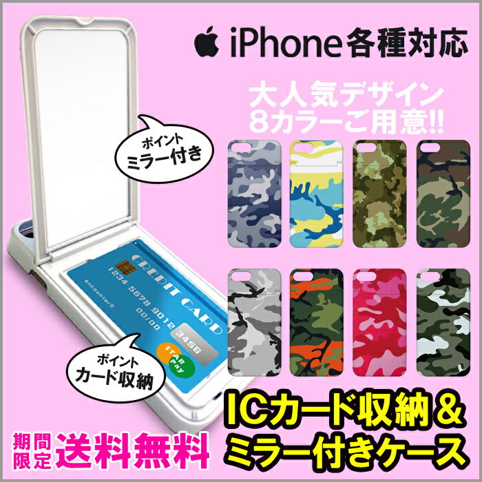 ミラー付き DM便：送料無料 ミラー付き スマホケース iPhone8 ケース iPhone7 iPho...