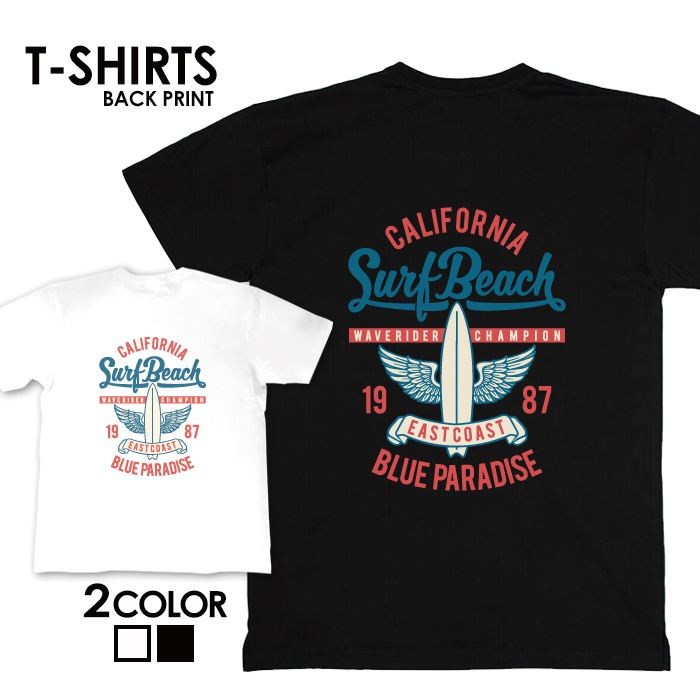 tシャツ 送料無料 半袖 アメカジ サーフ サーフ系 surf カレッジ カジュアル ロゴ フォトT カジュアル トップス プリントTシャツ tee カットソー メンズ レディース ユニセックス S M L ティーシャツ ゆったり 綿100% ハワイ ハワイアン ビーチ サマー 西海岸 カリフォルニアのサムネイル