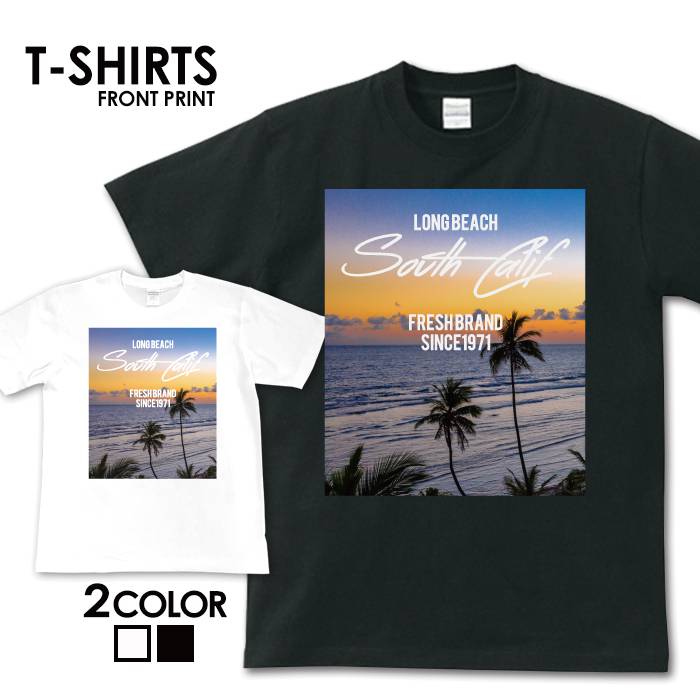 tシャツ 送料無料 半袖 アメカジ サーフ サーフ系 surf カレッジ カジュアル ロゴ フォトT カジュアル トップス プリントTシャツ tee カットソー メンズ レディース ユニセックス S M L ティーシャツ ゆったり 綿100% ハワイ ハワイアン ビーチ サマー 西海岸 カリフォルニアのサムネイル