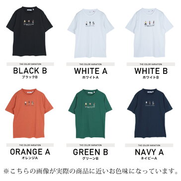 ◆USAコットンパターン刺繍Tシャツ◆Tシャツ メンズ おしゃれ ティーシャツ 半袖 カットソー トップス メンズファッション 春 春服 春物 夏 夏服 夏物 クルーネック 綿 綿100％ USAコットン 刺繍 ブラック ホワイト ネイビー