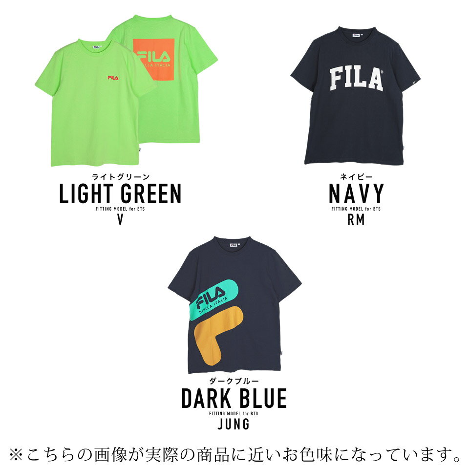 【送料無料】FILA BTS コラボ tシャツ メンズ ブランド◆FILA(フィラ)×BTS(防弾少年団)コラボ プリントTシャツ◆クルーネック ロゴT 夏服 秋服 無地 カットソー 半袖 おしゃれ ティーシャツ グッズ ペアルック 白 黒 韓国 ファッション