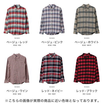 【2枚目半額クーポン】【送料無料】チェックシャツ メンズ ネルシャツ シャツ◆roshell(ロシェル) コットンネルチェックシャツ◆S/M/L/XL/XXL/長袖シャツ 腰巻 ペアルック カップル 服 秋服 秋 冬服 冬 春服