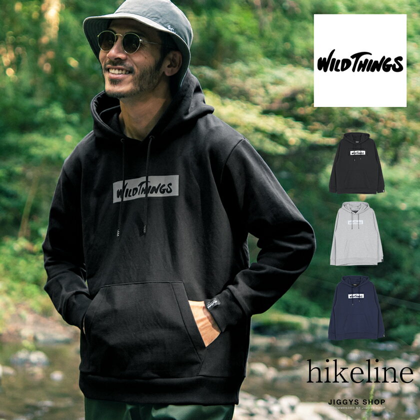 【送料無料】【クーポン対象外】◆WILD THINGS(ワイルドシングス)LOGO SWEAT PARKA◆パーカー メンズ パーカ おしゃれ ブランド スウェット プルオーバーパーカー プルパーカー トップス メンズファッション 春 春服 秋 秋服 グレー ブラック アウトドア