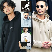 カンゴール パーカー メンズ スウェット◆KANGOL ワンポイント 刺繍 プルオーバーパーカー◆ブランド フーディ おしゃれ プルパーカー トレーナー フード オーバーサイズ ビッグシルエット ゆったり トップス 服 春服 黒 白