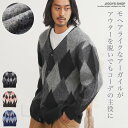 【楽天スーパーSALE】ニット カーディガン メンズ◆モヘアタッチアーガイルカーディガン◆厚手 カジュアル トップス カーデガン ブラウン ネイビー ピンク 秋...