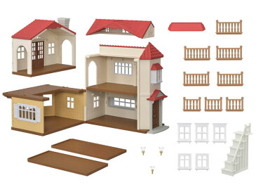 ハ-48　シルバニアファミリー　赤い屋根の大きなお家 おもちゃ ［CP-SF］ 誕生日 プレゼント 子供 女の子 3歳 4歳 5歳 6歳 ギフト お人形 シルバニア