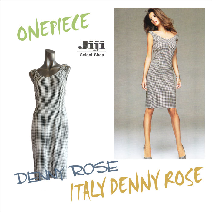 千鳥格子Vネック美シルエットイタリーワンピース★DENNY ROSE【デニーローズ】【イタリー】★【レディース】【PRICE DOWN】【数量限定50％OFF】{全国送料無料}インポートセレクト海外直輸入セレブ個性的高級