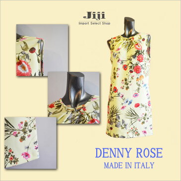 ハートエンブレム付きバックV開きお花柄イタリーデニーローズワンピース★DENNY ROSE【デニーローズ】【イタリー】★【レディース】【PRICE DOWN】【数量限定50％OFF】{全国送料無料}インポートセレクト海外直輸入セレブ個性的高級