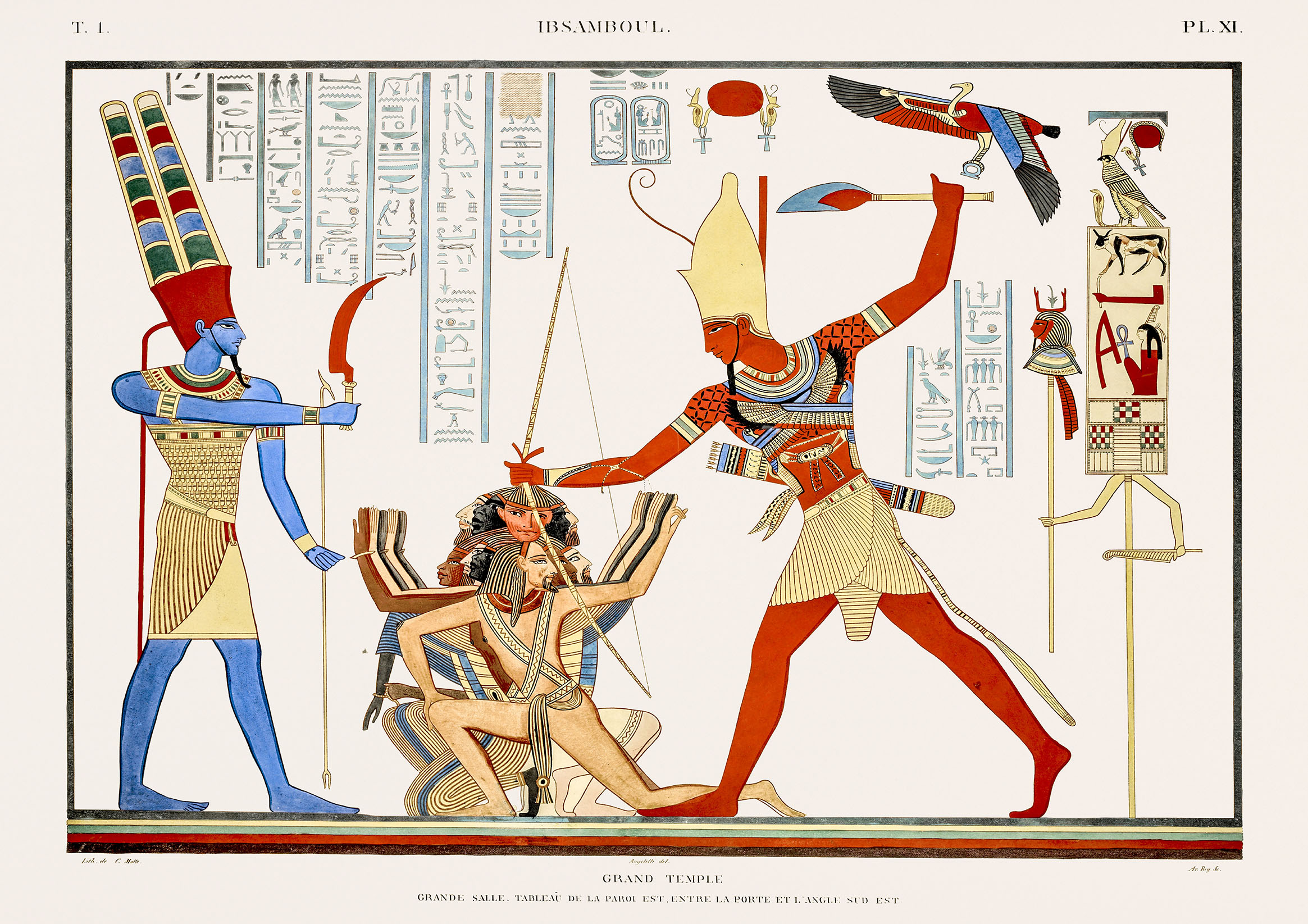 古代エジプト壁画 A3(297mm×420mm）アートポスター 日本製 絵画 インテリア 壁紙