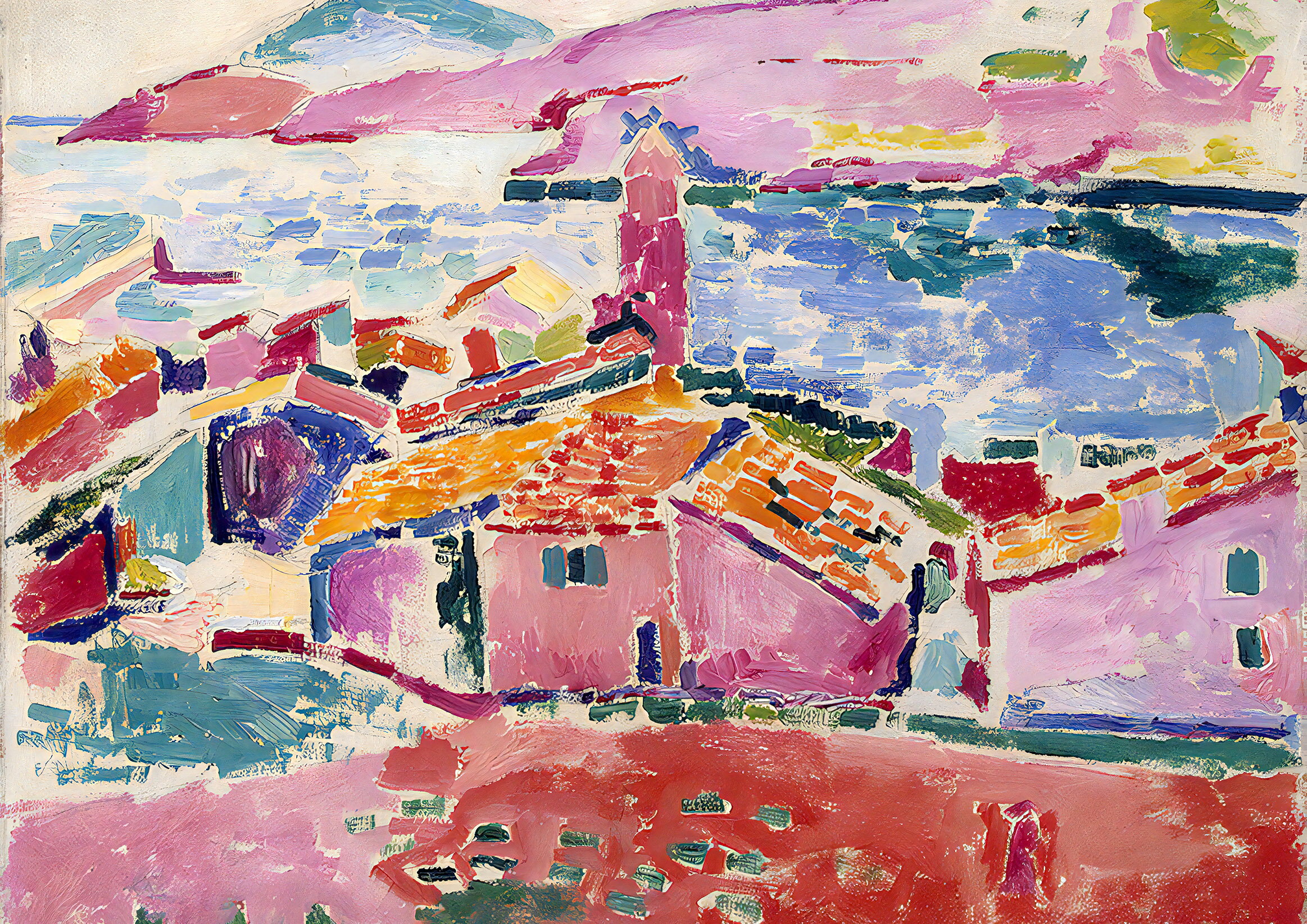 アンリ・マティス　コリウールの眺め　A1(594mm×841mm）アートポスター 日本製 絵画 インテリア 壁紙