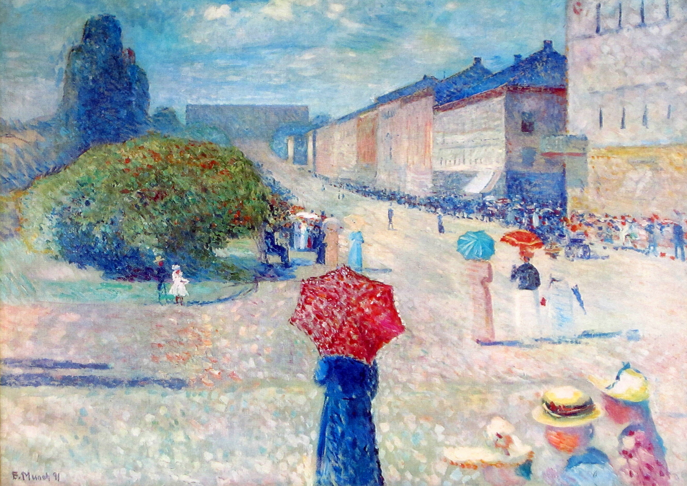 ムンク カール・ヨハンの春の日 A1(594mm×841mm）アートポスター 日本製 絵画 インテリア 壁紙