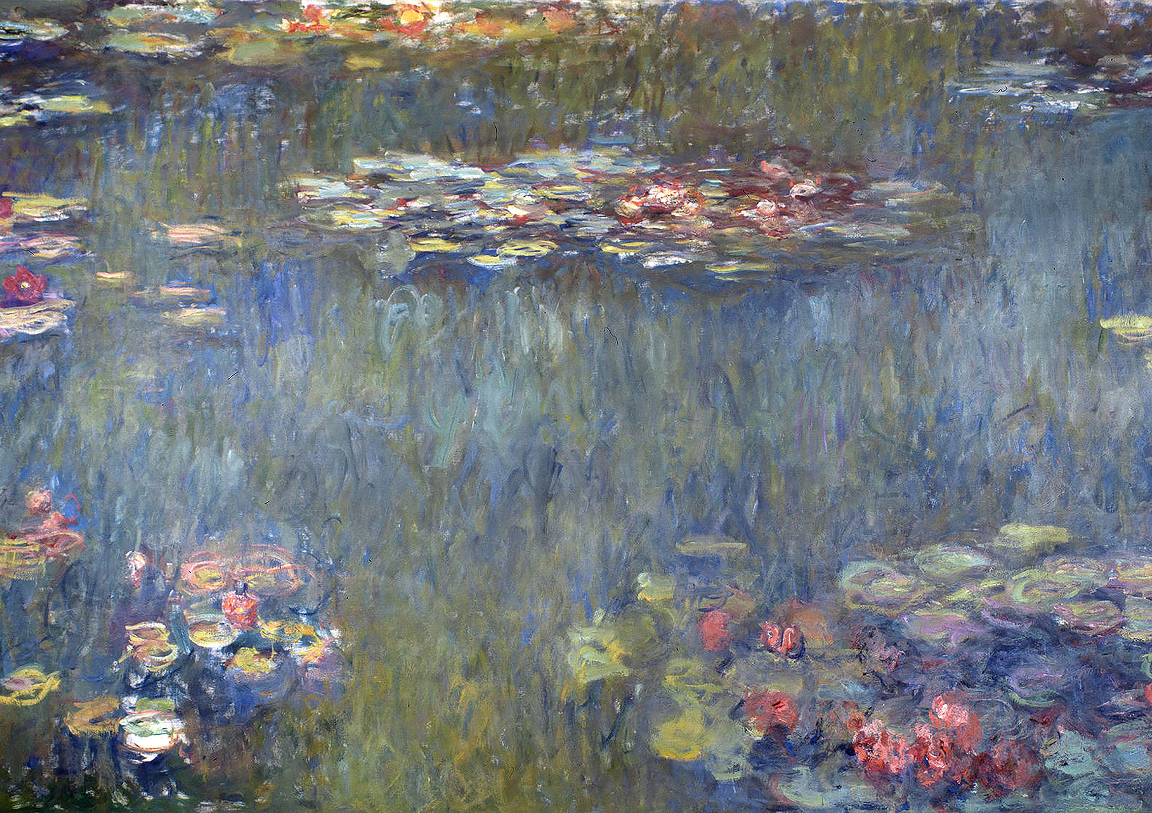 海报（美术） - モネ　睡蓮の池、緑の反映　A3(297mm×420mm）アートポスター 日本製 絵画 インテリア 壁紙