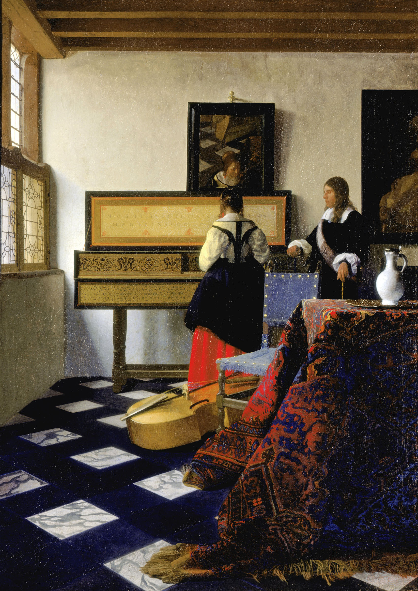 フェルメール　音楽の稽古 　A1(594mm×841mm）アートポスター 日本製 絵画 インテリア 壁紙