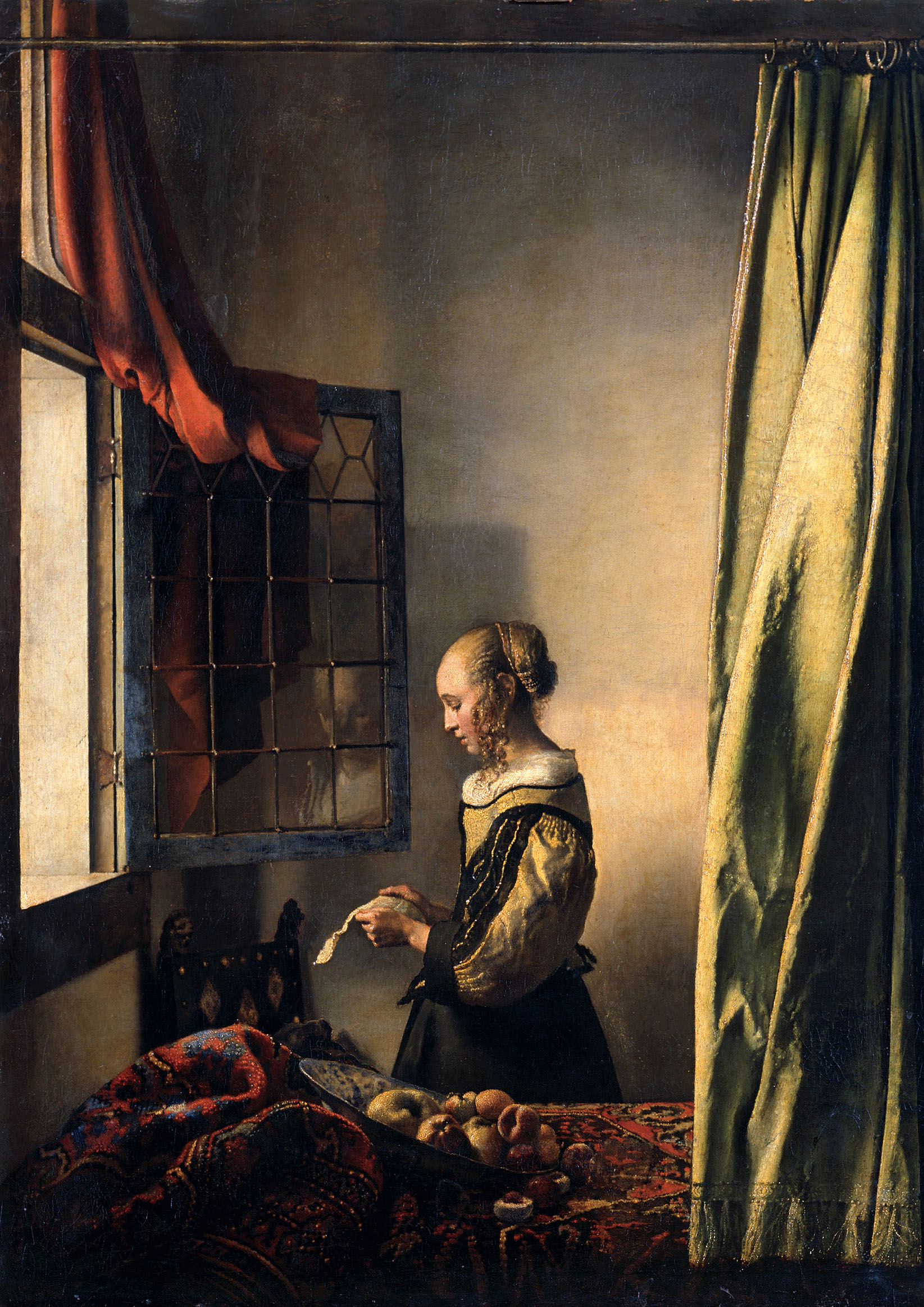 フェルメール 「窓辺で手紙を読む女」 　A1(594mm×841mm）アートポスター 日本製 絵画 インテリア 壁紙