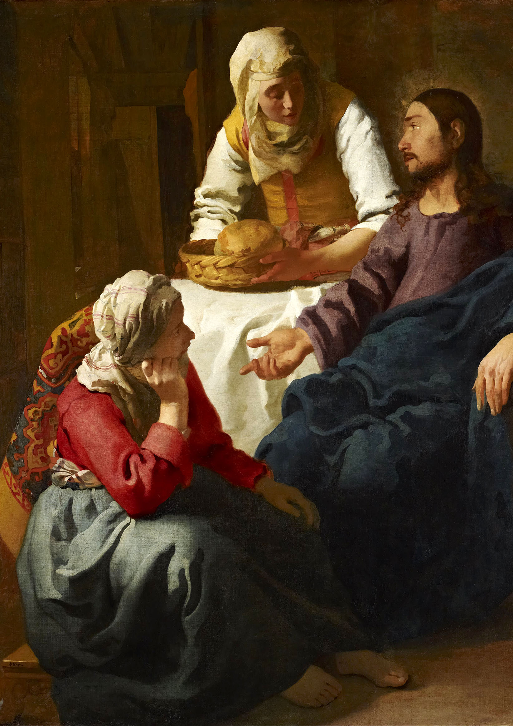 フェルメール 「マルタとマリアの家のキリスト 　A1(594mm×841mm）アートポスター 日本製 絵画 インテ..