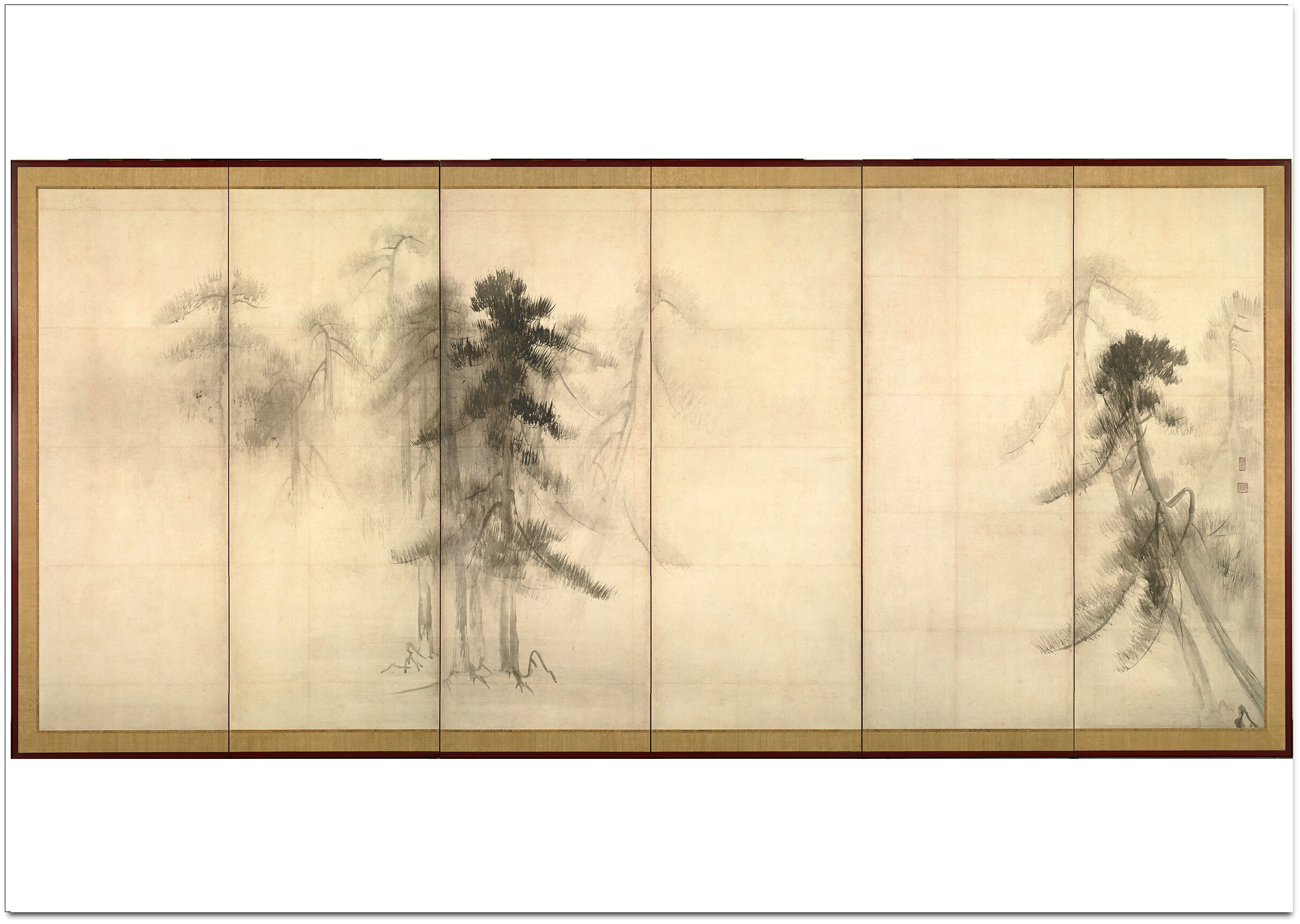長谷川等伯_松林図屏風-右隻 A1(594mm×841mm）アートポスター 絵画 日本製 インテリア 壁紙